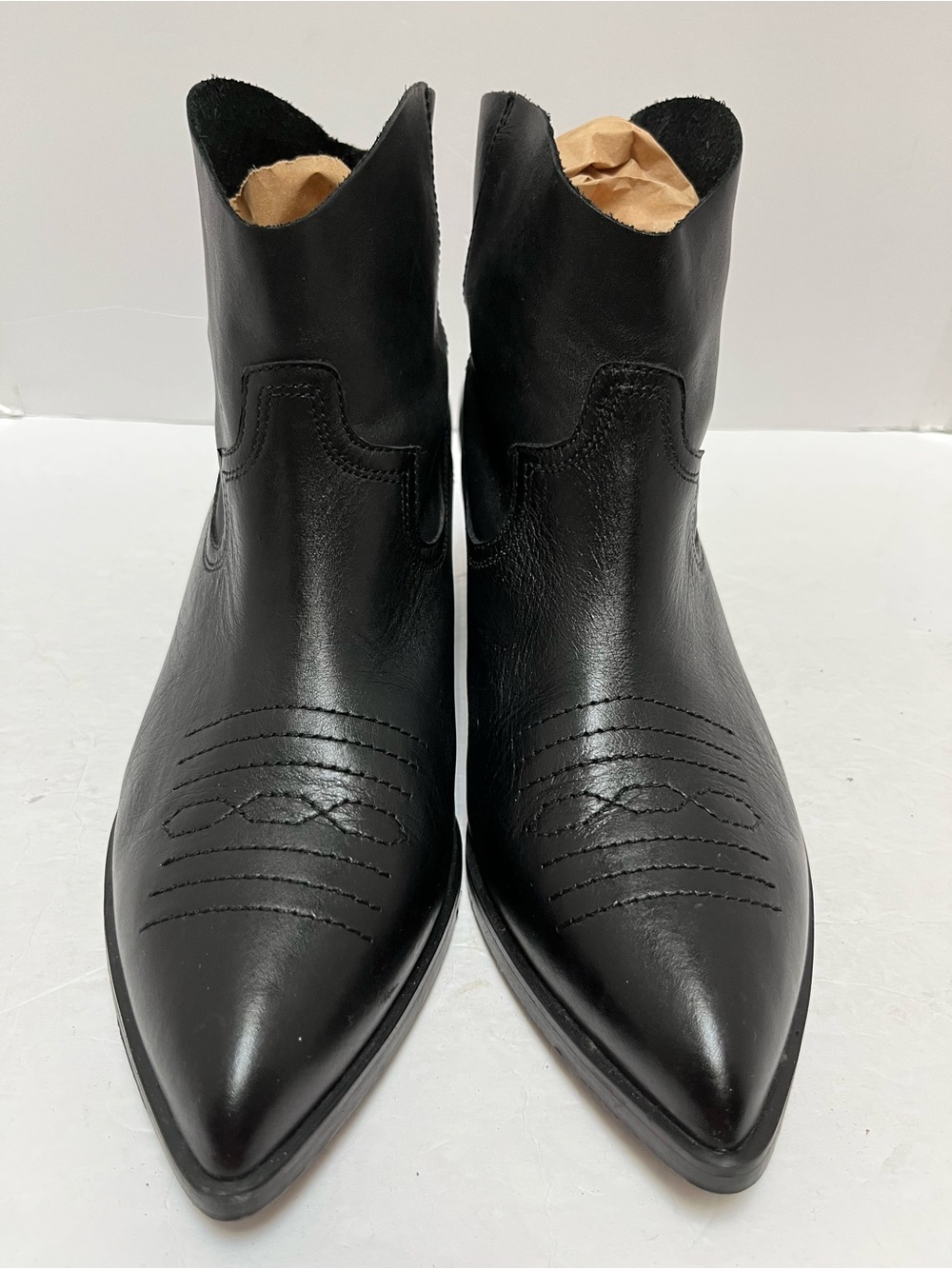 Treasure & Bond Black Leather Western Ankle Boots Size 10M